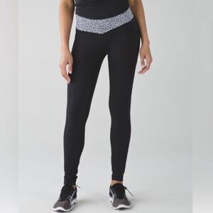 Lululemon All The Right Places Legging Black Miss Mosaic White